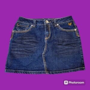 3/$30 JUSTICE Blue Denim Mini Grunge Skirt Size 3 Junior